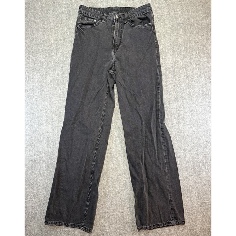 H&M Women’s High Waisted Denim Jeans-Size US6/Black/Wide Leg/Ultra High Waisted
